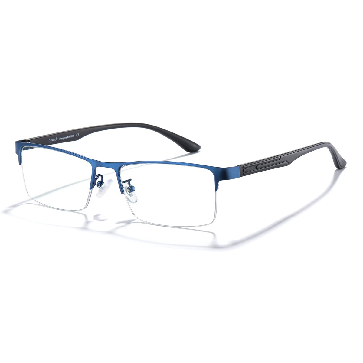 Cyxus Blue Light Glasses Men Computer Glasses Semi Rim Eyewear