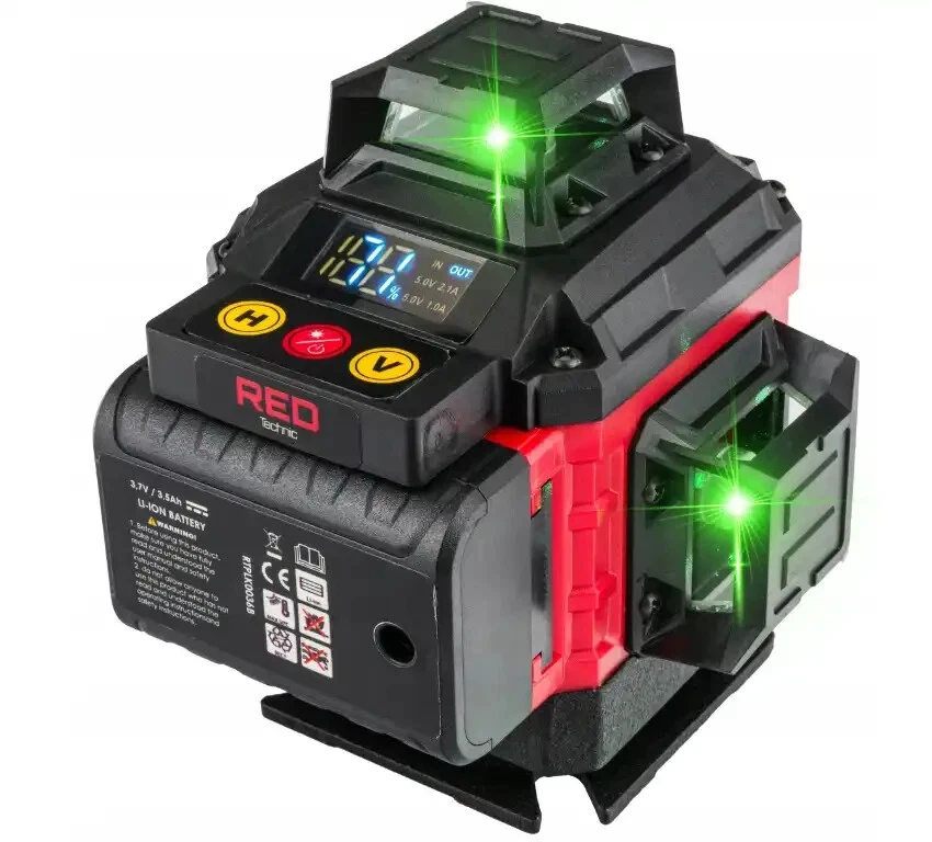 NIVEAU LASER CROIX LASER 4D 360 VERT, cross line laser 40 m RED TECHNIC - Imagen 3 de 4