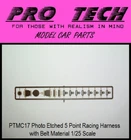 PTMC 17 1:25 Scale Photo Etched 5pt Racing Harness kit LBR Model Parts PRO TECH