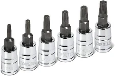 Powerbuilt 6 Pc. 1/4 In. Drive Torx Bit Socket Set, T10 to T30 - 640049