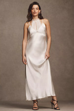 NWT BHLDN CLARICE LACE HALTER SATIN SHEATH MAXI DRESS- SIZE XS