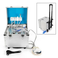 Portable Dental Delivery Unit: Rolling Box with 4 Holes  Air Compressor Suction