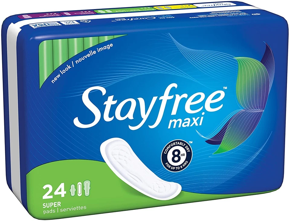 Pack de (6) Maxi Almohadillas STAYFREE Nuevas, Super 24 ea Foto 4 de 4