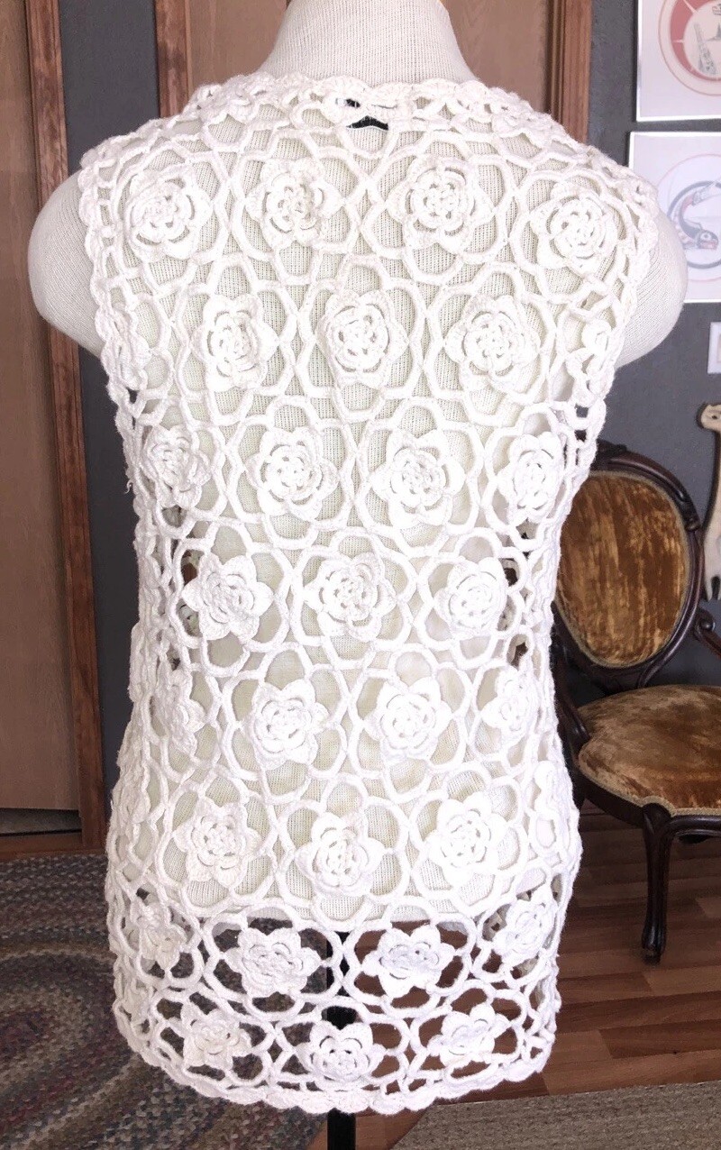 All Points By Reference Point Womens Crochet Vest… - image 3