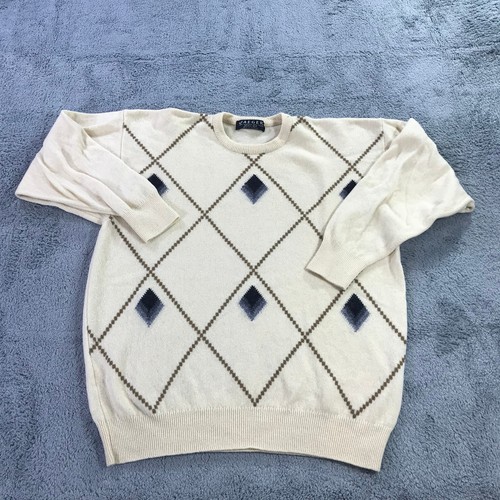 Vintage Jaeger Sweater Mens 44 Pullover Yellow VTG Scotland Lambswool a352 - Picture 2 of 10