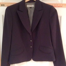 Tahari Blazer 10 Gray Pinstriped