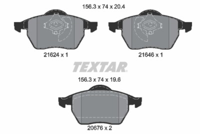 Textar 2162402 brake pad set, disc brake for, Audi, VW