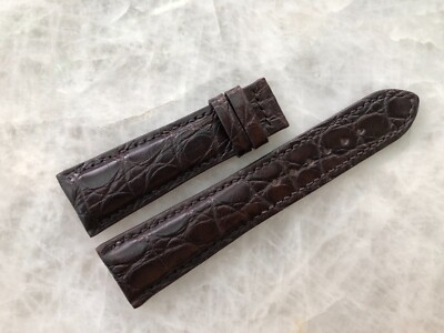 22mm/18mm Brown Alligator Crocodile Embossed Leather Watch Strap Band