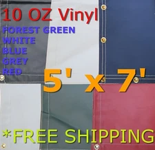 5' x 7' 10 Oz. Vinyl Waterproof Tarp - Truck Trailer Equipment Cover