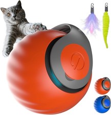 Interactive Dual-Speed Cat Ball with 90-Min Run for Indoor Play - Blue/Orange