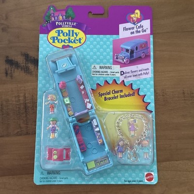 1996 Polly Pocket Bluebird ''Flower Cafe On-The-Go with bracelet'' NOC