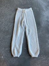 Skims Cozy Knit Jogger Pants Womens XXS XS Creme Teddy Sherpa Fleece Lounge