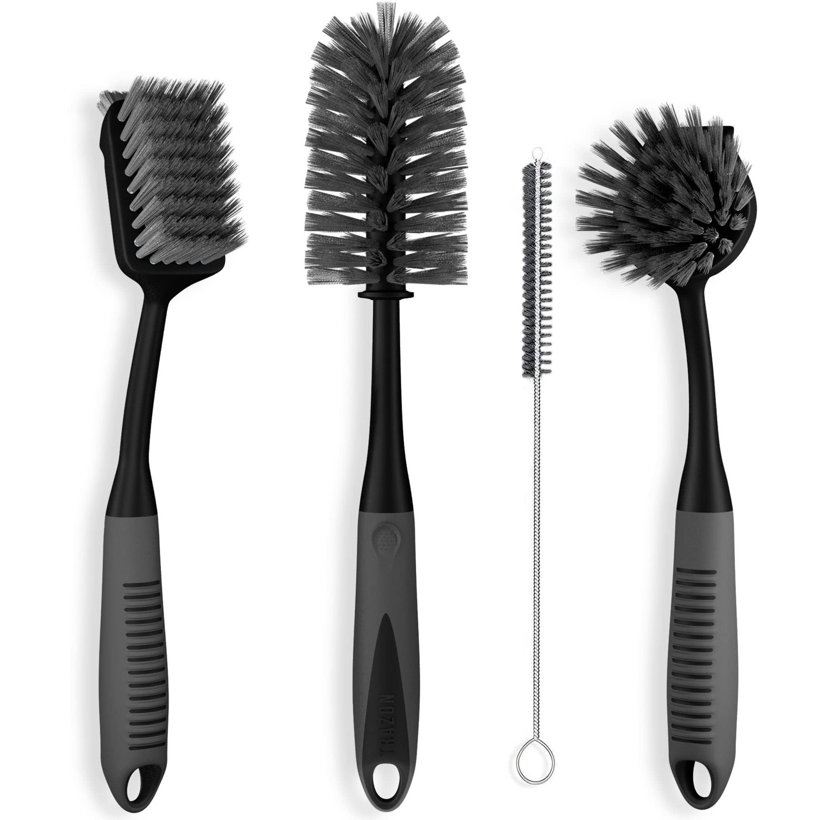 Dish Brush Set 4 Long Handle Scrubber Dishwashing Pots Sink Bottles Cups