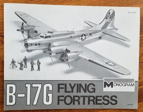 Orig1975 Monogram B-17G ASSEMBLY INSTRUCTIONS ONLY For Flying Fortress ...