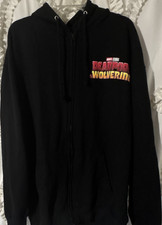 Marvel Deadpool  Wolverine Black Full Zip Hoodie Men's XXL