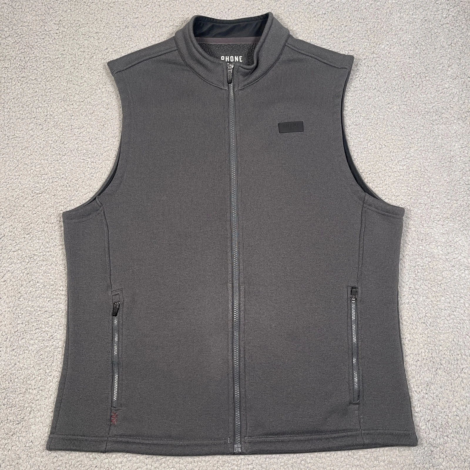 Rhone Bond Vest Men's Size XL Gray Fleece Polyester Full Zip Performance Pockets