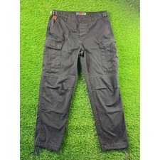 Empyre Mens Cargo Pants Black Relax Fit Utility Skate Sz 30 Adjustable Waist Y2K