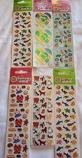 Lot of 6 Vintage SANDYLION Sticker Packs Mother Of Pearl Heart Dogs Aquatic