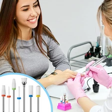 7pcs Ceramic Nail Drill Bits Set, 3/32'' (2.35mm) Drill Bit for Electric Mani...
