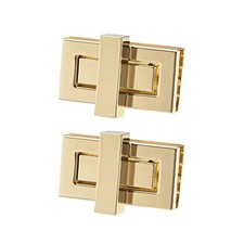 2 X Rectangular Purses Twist Lock 44mm x 22mm Clutches Closures Light Gold