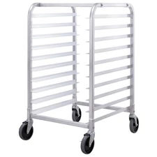 Costway 10 Sheet Aluminum Bakery Rack Rolling Commercial Cookie Bun Pan Kitchen