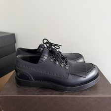 Gucci Derby Mens Lace Up Goodyear Oxford Dress Shoes US 8 Navy Blue