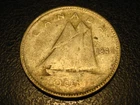 1947 Maple Leaf Canadian Ten Cents #1