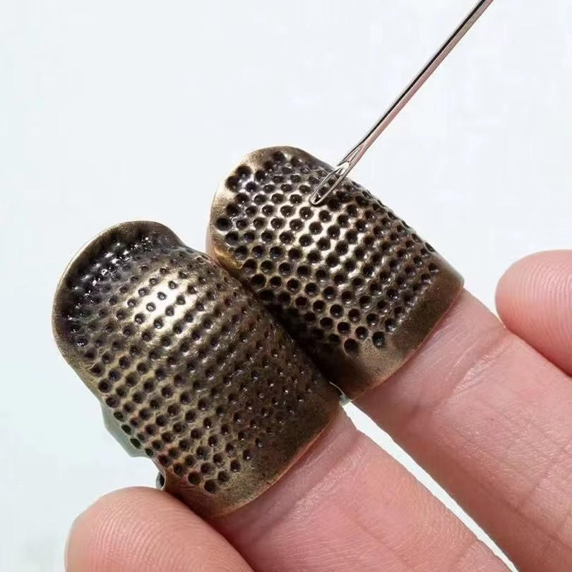2pc Best Design Adjustable Sewing Finger Protector Retro Metal Copper Thimble