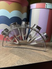 Vintage Torpedo Glass Shaker Wire Spice Rack Holder Storage Kitchen MCM 