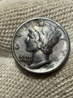 1916 Mercury Silver Dime Lustrous AU++ High Grade Gem Specimen Original