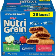 Nutri-Grain Bars Variety Pack 1.3 oz., 36 pk Strawberry Blueberry Apple Cinnamon