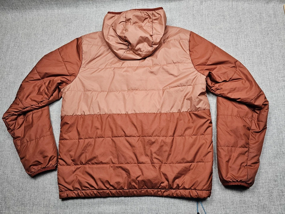 REI Co-op Jacket Mens Large Brown Tan Hooded Insulated Puffer Zip Pockets Hiking - Image 2 of 4