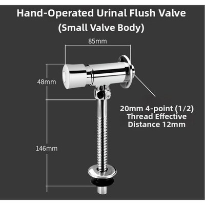 Brass Urinal Flush Valve Manual Press Type Delayed Flushing Toilet Switch Copper