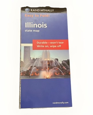 Rand McNally Easy to Fold:Illinois State Laminated Map 2014 EUC 9  X 4.25 Folded