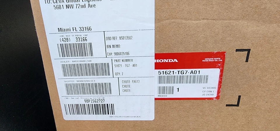 Amortiguador delantero izquierdo Honda 51621-TG7-A01 genuino para Honda Pilot 2016-22 Foto 2 de 3
