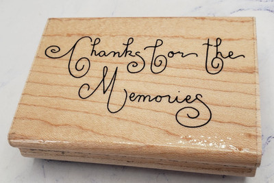 JRL Design Thanks For The Memories Script Wood Mounted Rubber Stamp
