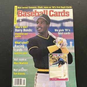Baseball Cards Magazine January 1992 Barry Bonds Cover 6 Cards Intact with Bonds