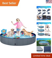 Dog Pool for Large Dogs Kiddie Pool Hard Plastic Foldable Dog Bathing Tub Por...