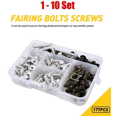 Complete Motorcycle Fairing Screws Bolt 1-10Set for Set Kawasaki Silver Yamaha