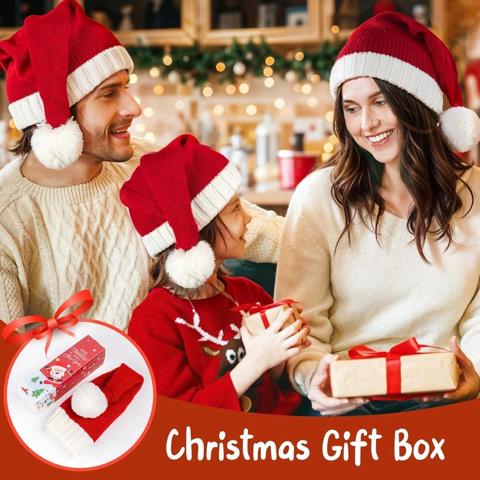 Sombrero de Papá Noel tejido para Navidad cálido suave acrílico ropa navideña talla única para todos Foto 4 de 4