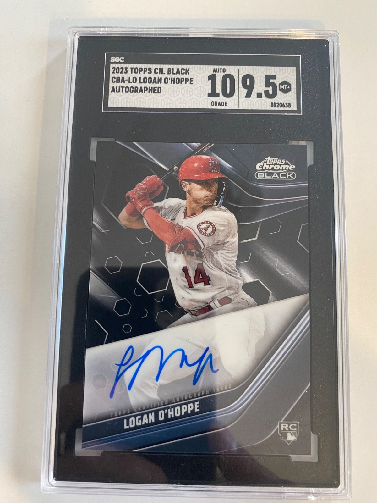 2023 Topps Chrome Black - Autographs Logan O'Hoppe #CBA-LO (AU, RC)