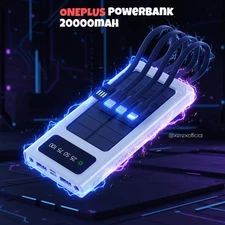 Oneplus Solar Power Bank 20,000 mAh , 5V POWERFUL Series Solar Power Bank