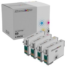 DI Ink Cartridge Replacement for Epson 69 T069 Black, Cyan, Magenta, Yellow