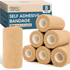 8 Pack Self Adhesive Bandage Wrap, 4" X 5 Yards Elastic Cohesive Bandage Wrap, S