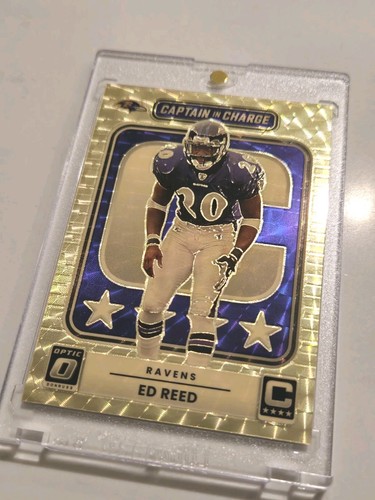 Ed Reed [Gold Vinyl] #10 2025 Panini Donruss Optic Captain in Charge card