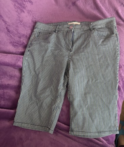 Papaya denim blue white stripe shorts 12