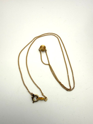 Vintage zarte Halskette Maker M 14K und 1-20 12kt GF Markierungen Gelbgold Kugel