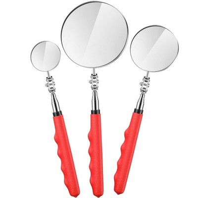 3 Pieces Telescoping Inspection Mirror Stainless Steel Extendable Mechanic Mi...