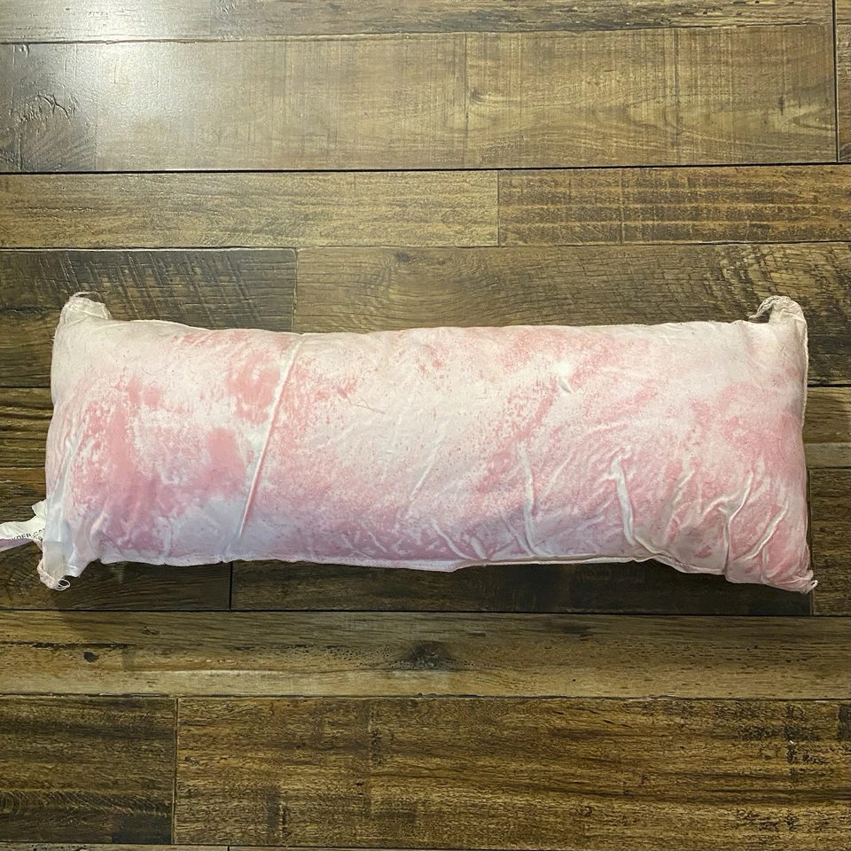 Cowhide Leather Lumbar Pillow 8"x23" Marquis Red/Burgandy - Image 4 of 4