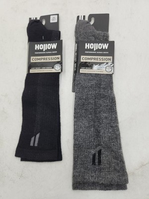 NEW Hollow Compression Alpaca Socks Black Medium Men 7-9.5 Women 7-10 2-Pack